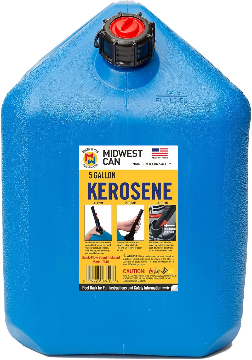 5-Gallon Kerosene Gas Can Container with Quick Spout, Blue (2 Pack) Z679509