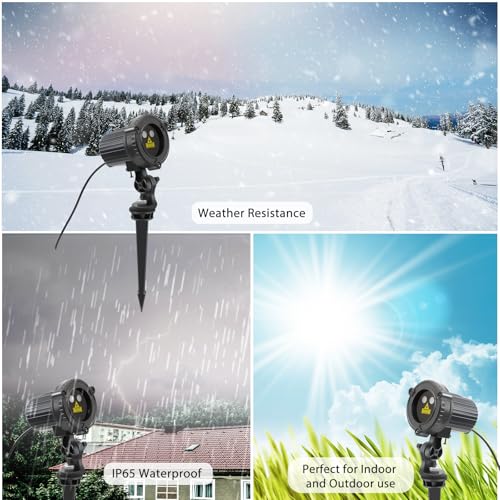Laser Christmas Projector Lights Outdoor, Red and Green Stars, IP65 Waterproof H73494