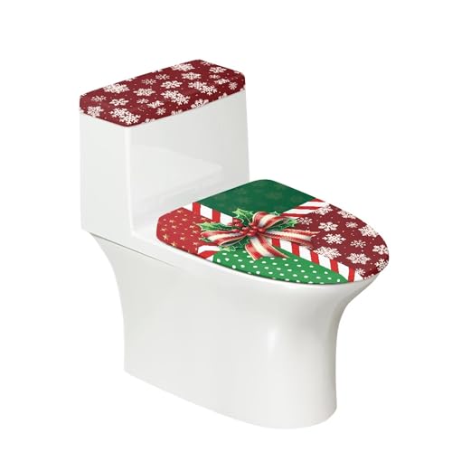Christmas Toilet Lid and Tank Cover Set for Bathroom Decor Q334993