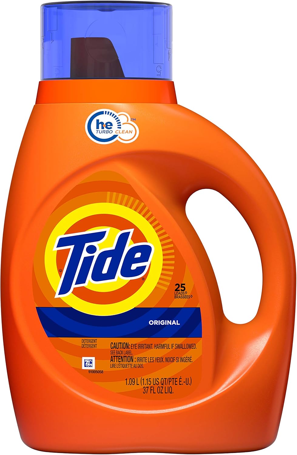 Tide HE Turbo Clean Liquid Laundry Detergent, Original Scent, 1.09 L (25 Loads)