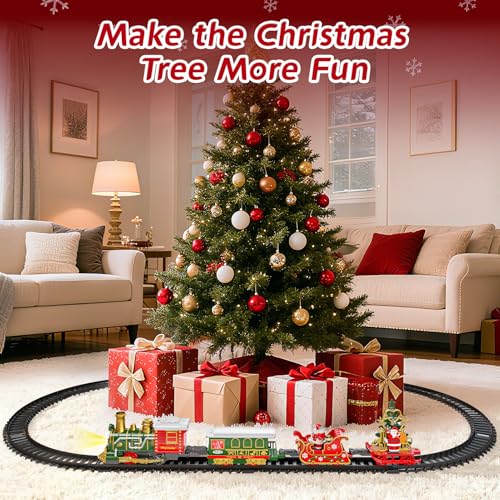 Electric Train Set for Kids with Smoke, Light and Sound, DIY Track Building Toy V61635