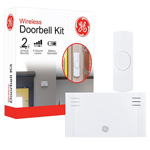 Wireless Doorbell Kit with 2 Push Buttons, 8 Melodies, 4 Volume Levels, 150 Ft Range, White O89759