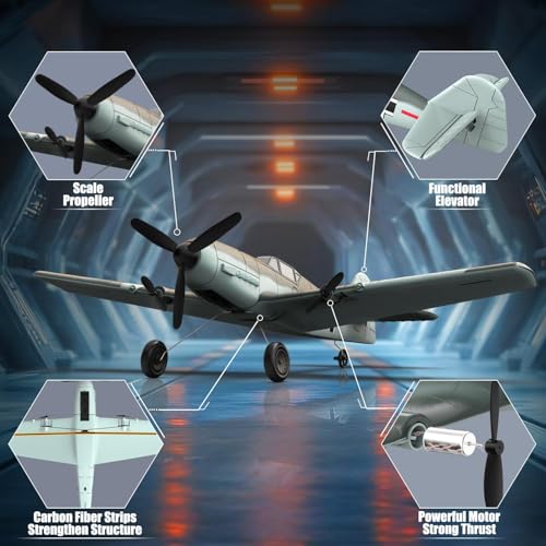 RC Plane 3 Channel Remote Control Airplane Fighter Toy, 2.4GHz 6-axis Gyro, Easy to Fly for Adults Kids Beginners Q215470