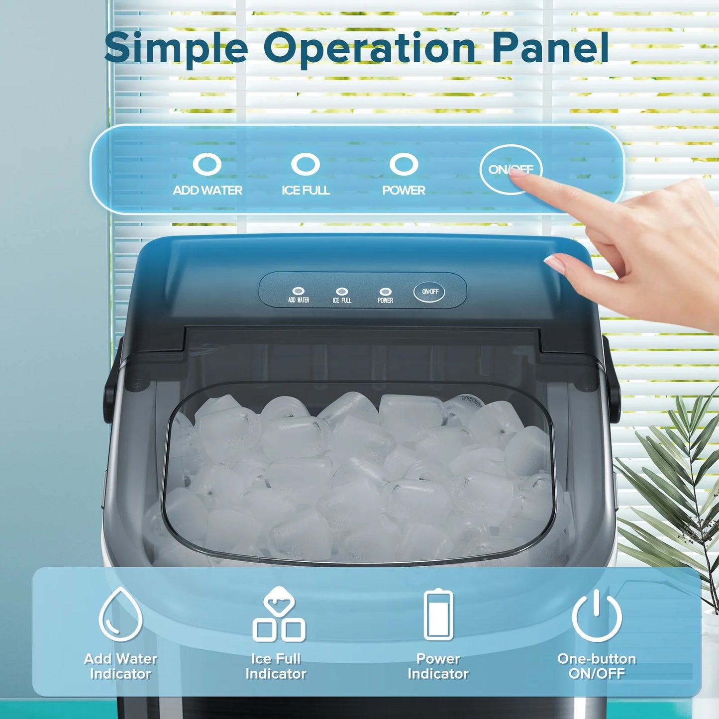 Portable Ice Maker Countertop, Self-Cleaning, 26lbs/24H E52347