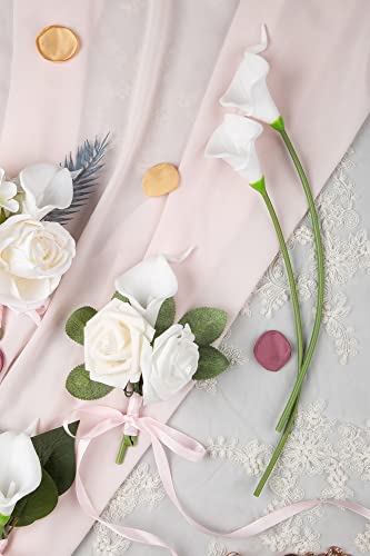 20Pcs Real Touch Latex Artificial Calla Lily Flowers for Wedding Home Decor R736675
