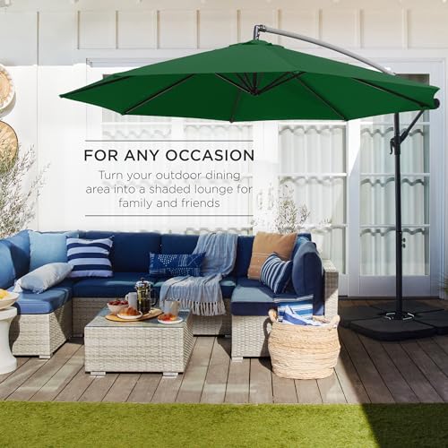 10ft Offset Hanging Patio Umbrella with Easy Tilt Adjustment L709953