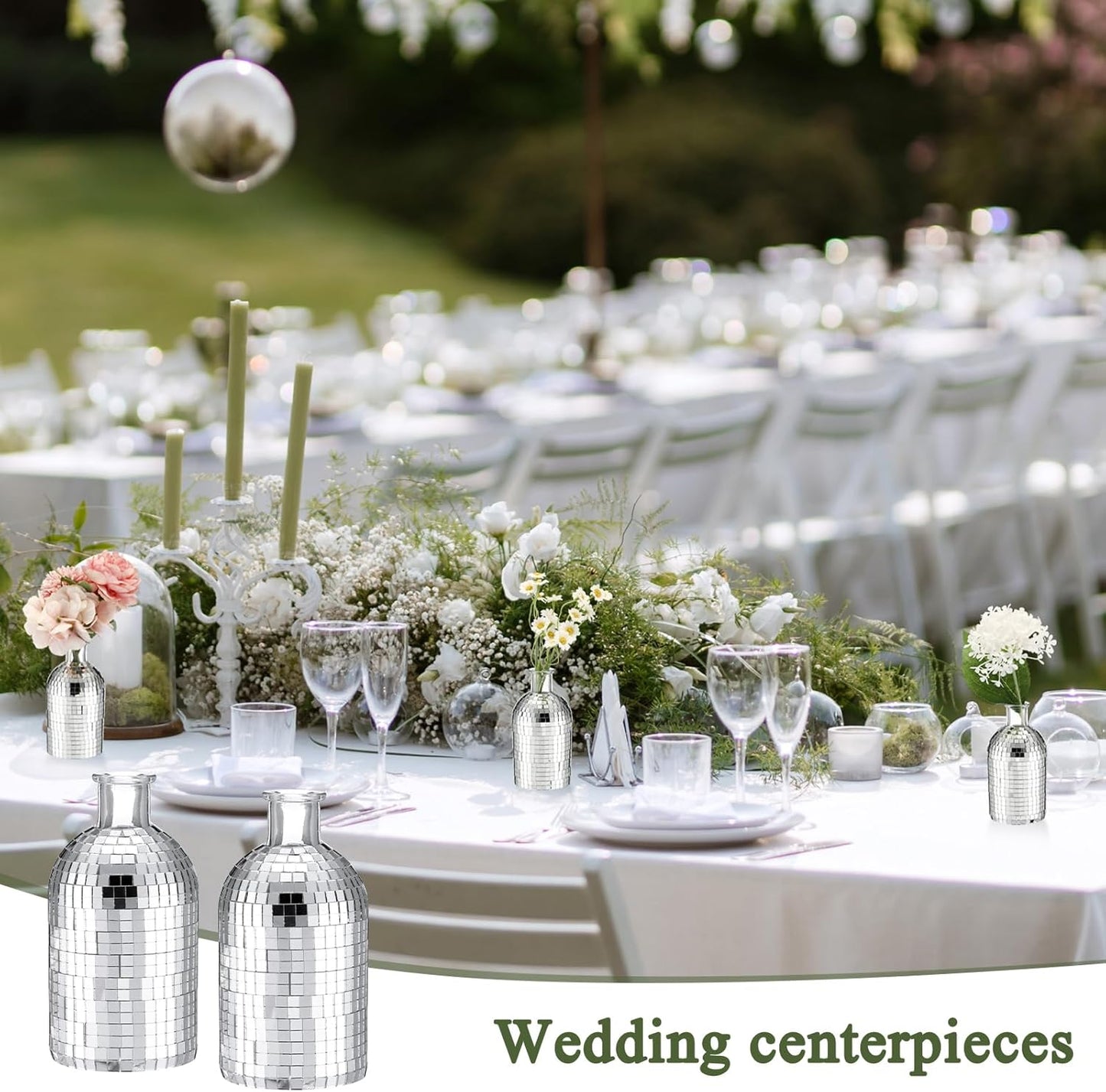 Disco Ball Mini Glass Vase for Flowers and Plants R787