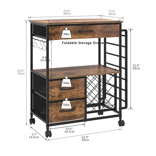 Rolling Storage Cart with Drawers and Vinyl Roll Holder for Craft Workstation P8072
