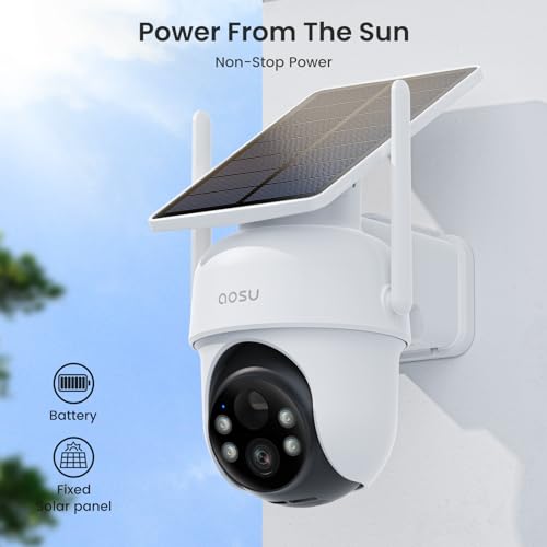 Wireless Outdoor Security Cameras, 4-Cam Kit, Solar-Powered, 360° Pan & Tilt, 2K Color Night Vision R962279