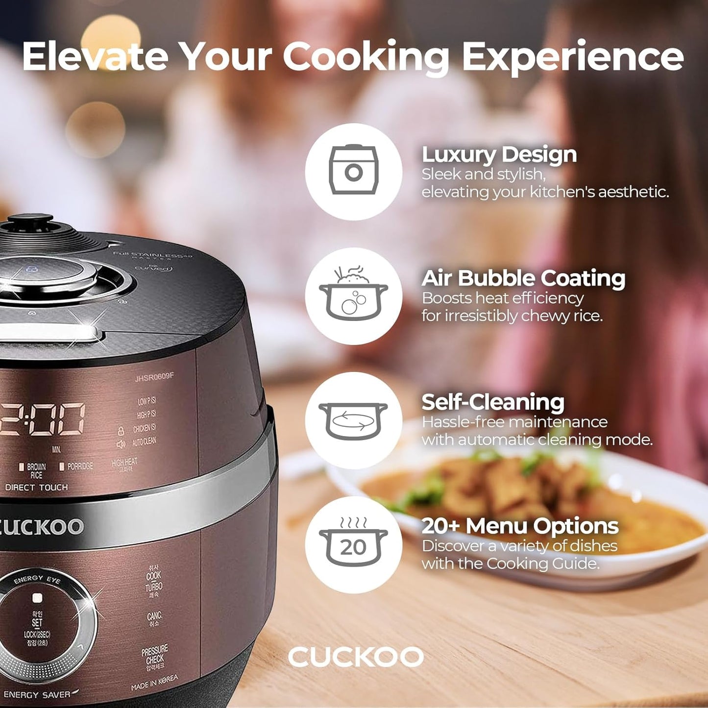 6-Cup Induction Heating Pressure Rice Cooker with 13 Menu Options L931