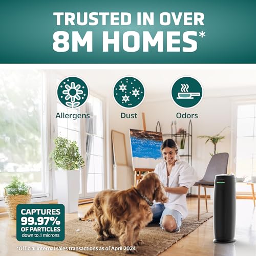 Air Purifier with HEPA Filter for Large Rooms, Removes Smoke, Pet Dander, Pollen, and Odors E469