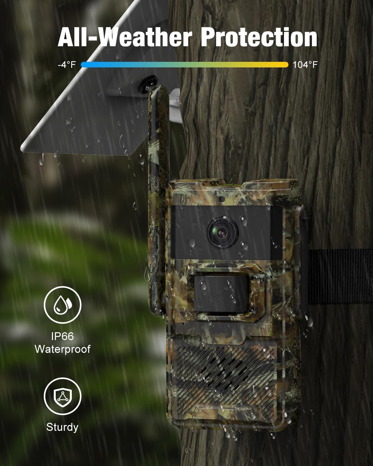 Solar Powered 4G LTE Cellular Trail Camera with 4K Live Video and App Control P87528