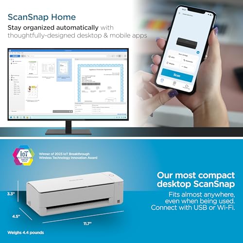 Compact Wireless Double-Sided Document Scanner with Auto Feeder Z26927