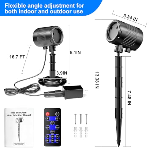 Christmas Laser Projector Light Outdoor, RGB Firefly Moving Lights, IP65 Waterproof for Garden Yard Party Decor W6136