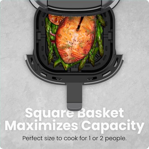2 Qt Mini Air Fryer with Digital Timer and Nonstick Basket D4952
