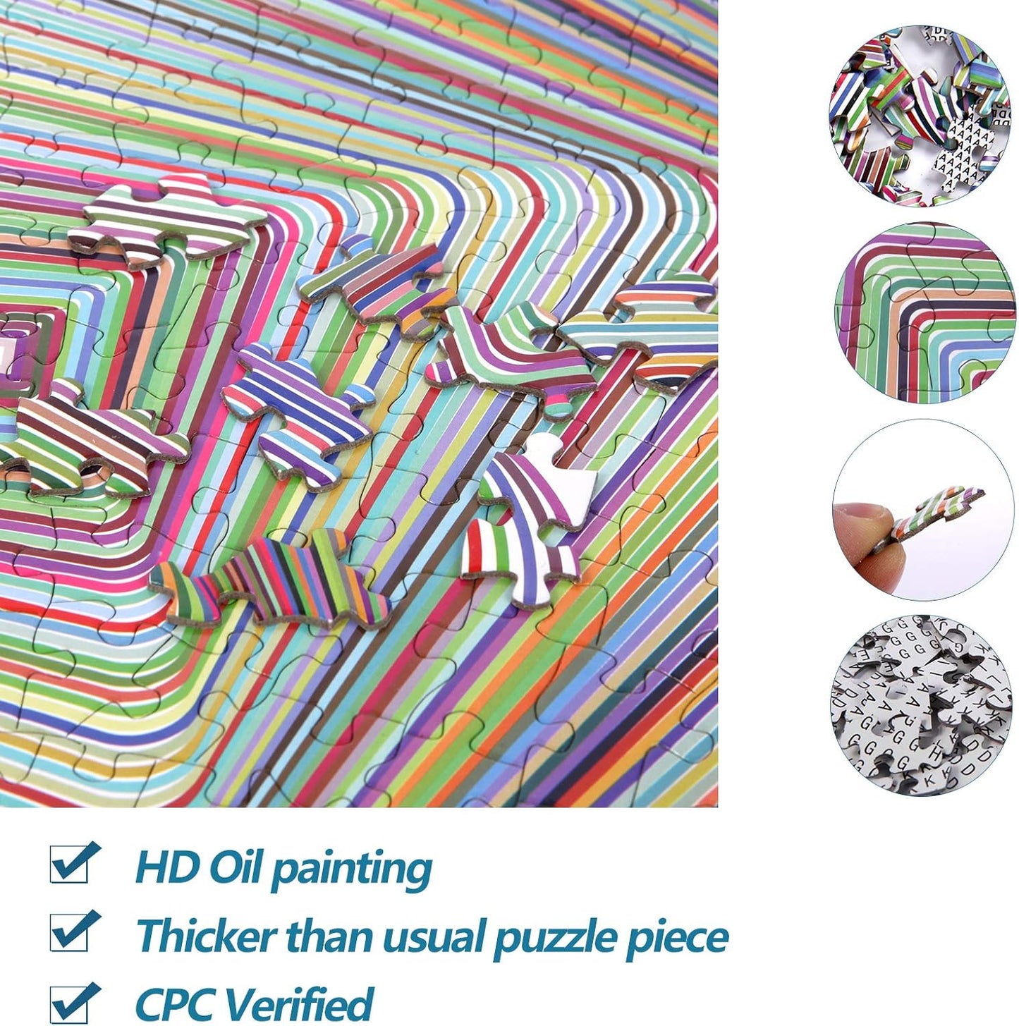3D Colorful Squares Puzzle - 1000 Pieces Jigsaw for Adults and Kids V642817