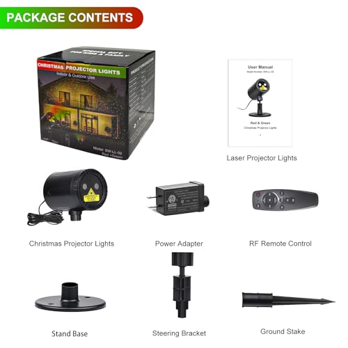 Christmas Laser Projector Lights Outdoor Indoor with Remote Control H369