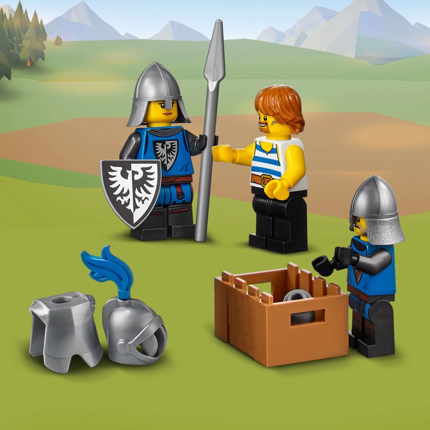 Medieval Castle 3-in-1 Building Toy with Skeleton and Dragon Figures S710