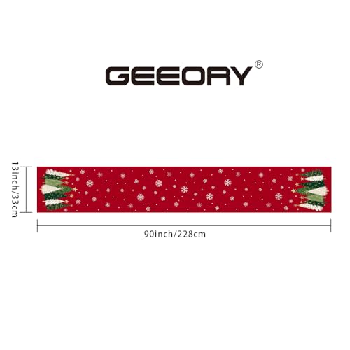 Christmas Table Runner 13x72 Inch, Red Winter Holiday Decor S612