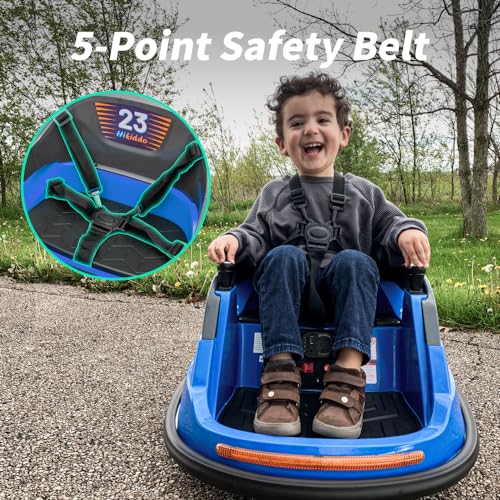 Kids Bumper Car with Remote Control, 3 Speeds - Blue F893239