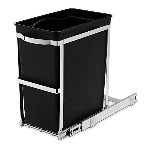 Dual Compartment Under Counter Recycling Bin and Trash Can E115