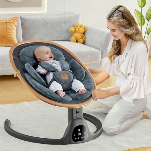 Baby Swing for Infants with Music, Remote Control, 3 Seat Positions Q6848