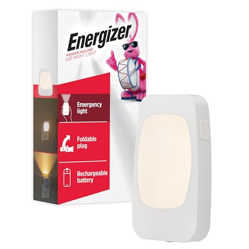 Energizer 4-in-1 LED Power Failure Night Light, 2 Pack, Plug-in, Light Sensing, Auto On/Off, Foldable Plug, Soft White, Emergency Flashlight, Tabletop Light, Hurricane, Storm, Tornado, 46473