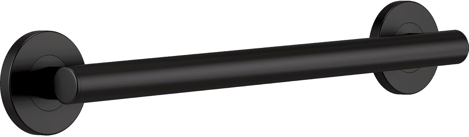 Delta Faucet 41818-BL Contemporary Concealed Screw ADA-Compliant Decorative Grab Bar, 18", Matte Black, 18 In