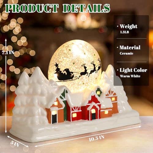 Ceramic Christmas Houses with Warm LED Light S1149