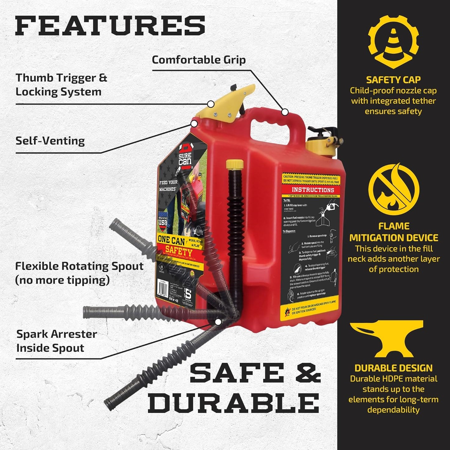 5 Gallon Safety Storage Can with Rotating Spout F151182
