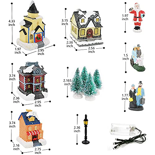 LED Lighted Christmas Village Houses with Figurines W3238