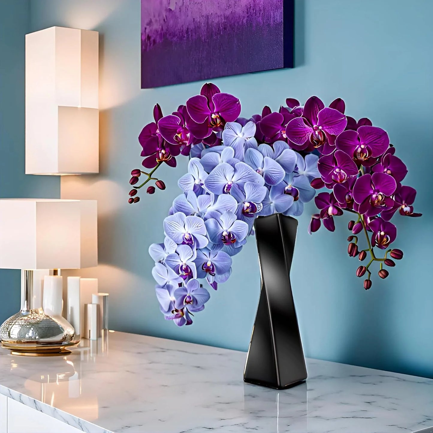 Black Ceramic Geometric Vase F3228