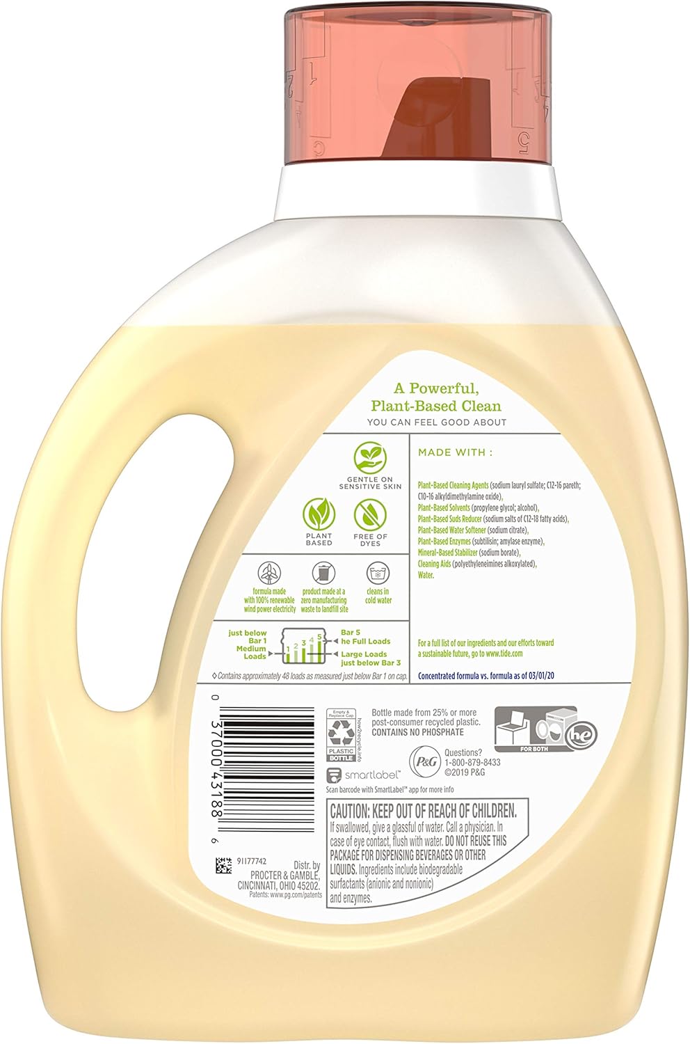Plant-based Liquid Laundry Detergent, Unscented, 69 fl oz A2411