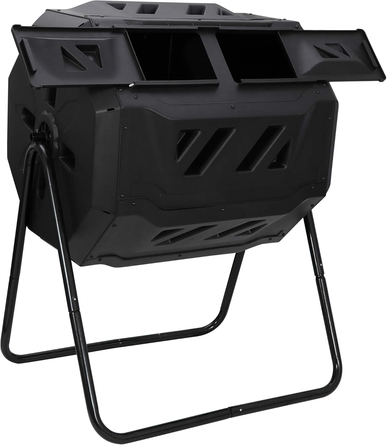 Compost Bin Outdoor, Dual Rotating Chamber Compost Tumbler, 43 Gallon Composter for Garden Backyard Kitchen