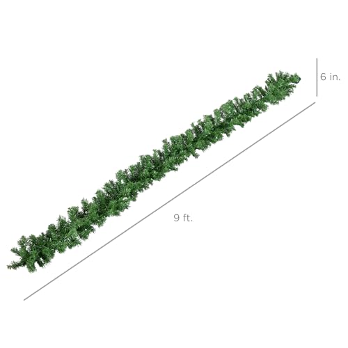 9ft Pre-Lit Christmas Garland for Stairs, Fireplace with 50 Lights W212
