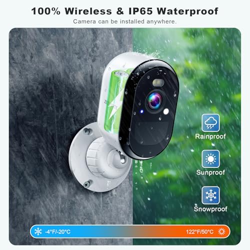 Wireless Security Cameras Outdoor, Battery Powered with AI Motion Detection, 2 Cameras K5569