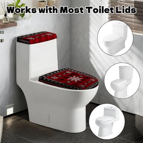 Christmas Toilet Lid Cover, Washable Bathroom Accessory O828