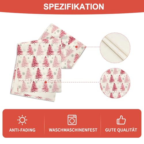 Snowflake Christmas Table Runner, Winter Green Kitchen Dining Decoration 13x72 Inch G642