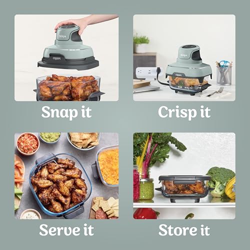 Air Fryer with Glass Containers, 4 QT & 6 Cup, Dishwasher Safe Y888