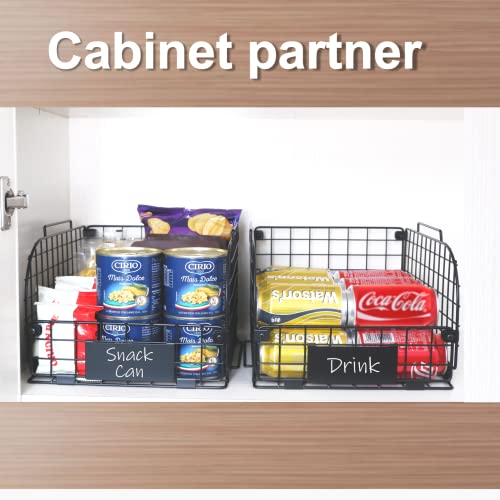 Wire Stackable Baskets for Kitchen Pantry Organizing and Storage U366