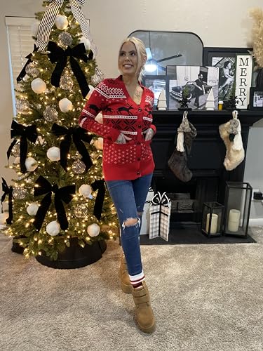 Funny Christmas Cardigan for Women Open Front Knit Coat U698