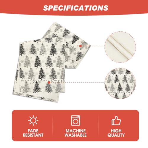 Snowflake Christmas Table Runner, Winter Green Kitchen Dining Decoration 13x72 Inch G642