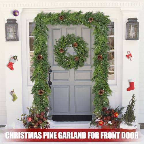 6 ft Christmas Cedar Garland - Realistic Greenery Cypress Artificial Pine Decor K327944