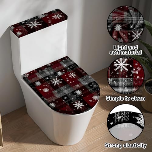 Christmas Toilet Lid Cover, Washable Bathroom Accessory O828