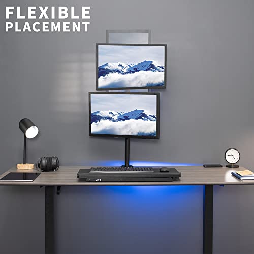 Dual Monitor Desk Mount Stand with Height Adjustment for 2 LCD Ultrawide Screens up to 34 Inches L393