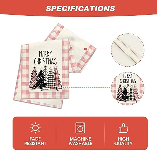 Buffalo Plaid Christmas Trees Table Runner, Winter Holiday Kitchen Dining Decor, 13 x 108 Inch A940
