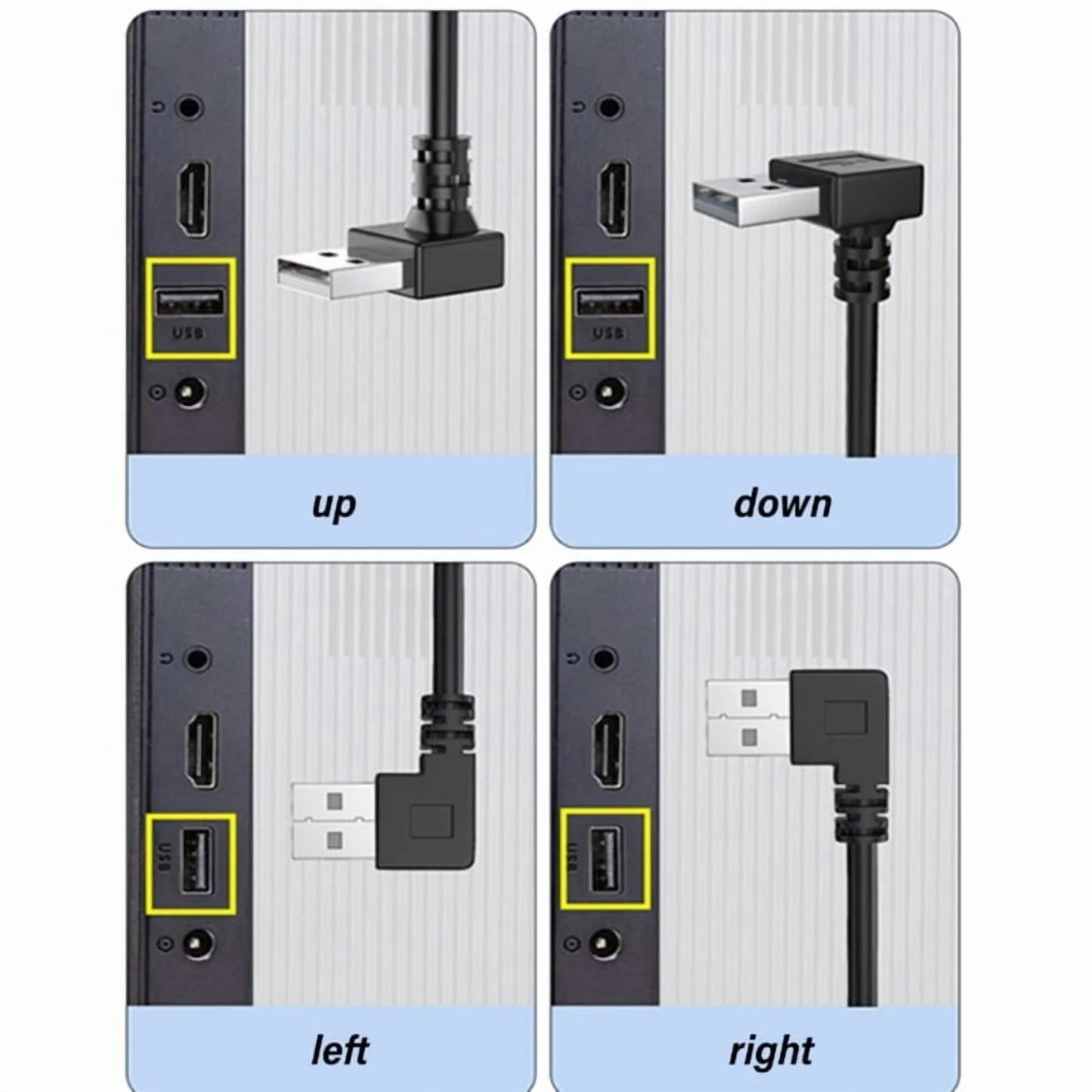 USB 2.0 Extension Cable Male to Female 90 Degree Angled C34102