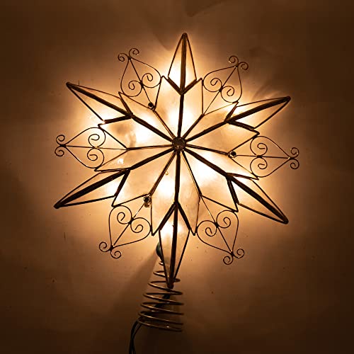 10-Light 6-Point Capiz Star Treetop X1771