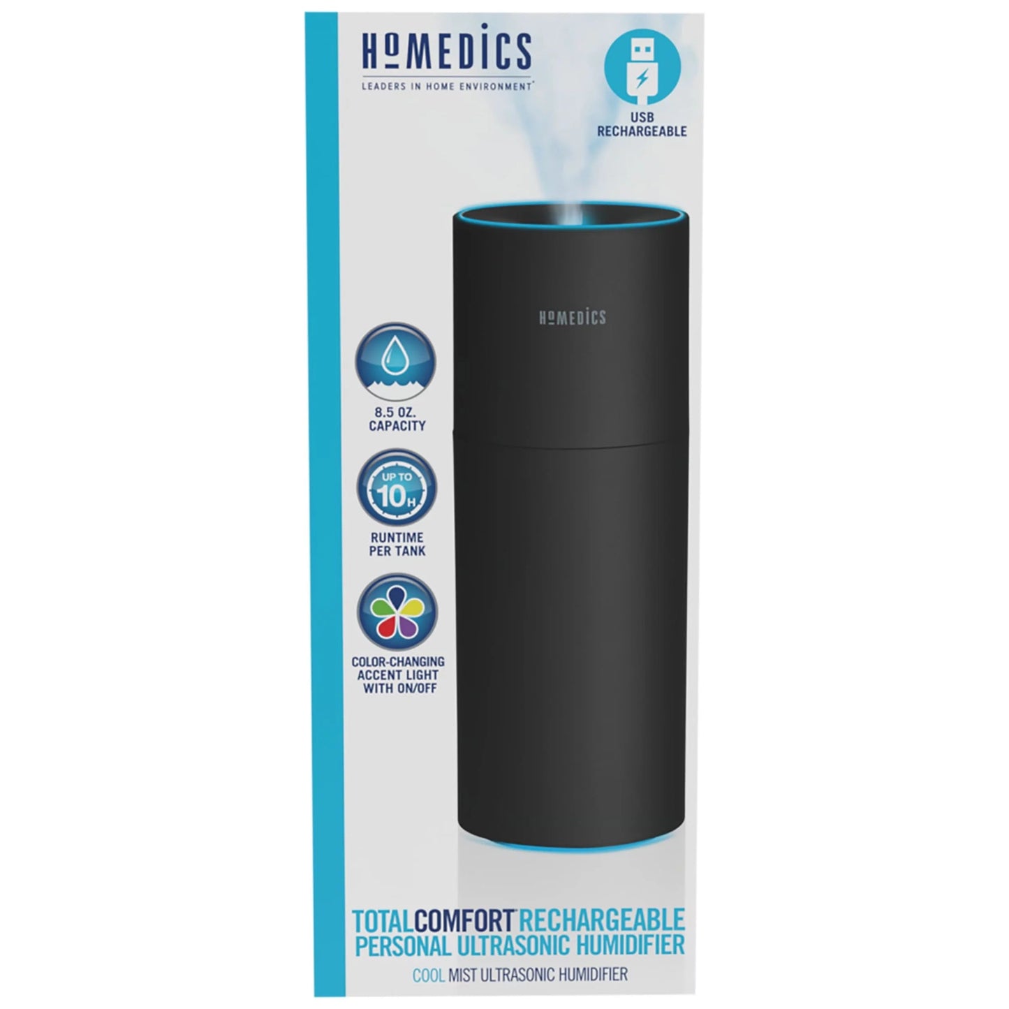 Portable Ultrasonic Humidifier, Cordless, Desktop, Travel, Quiet Cool Mist Y32900