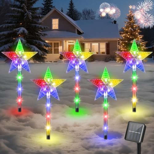 Solar Walkway Lights Outdoor, 8 Pack Candy Cane Christmas Decorations P5544